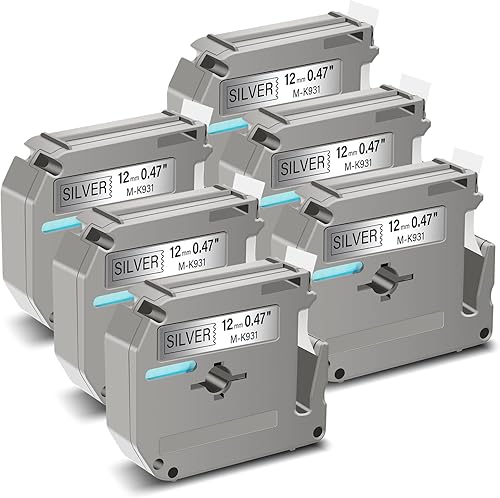 Vista 21 de GREENCYCLE Compatible con Brother M-K131 M-K231 M-K431 M-K431 M-K531 M-K631 M-K731 M-K731 Reemplazo de cinta de etiquetas para P Touch PT-70BM Blanco