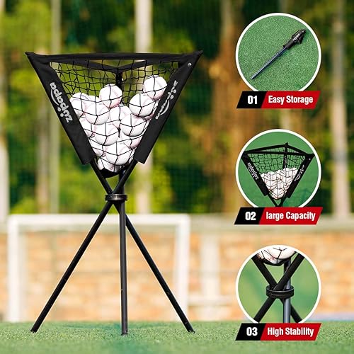 Miniatura 5 de Zupapa Combo de práctica de béisbol y sóftbol, 7 x 7 pies, paquete de 12 pelotas de béisbol, zona de ataque vívido mejorada, red de práctica de