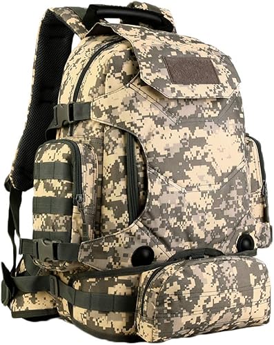 UNISTRENGH Mochila táctica multifuncional de 40 litros para senderismo, mochila al aire libre, mochila urbana, Acu# Camuflaje, Mochila táctica