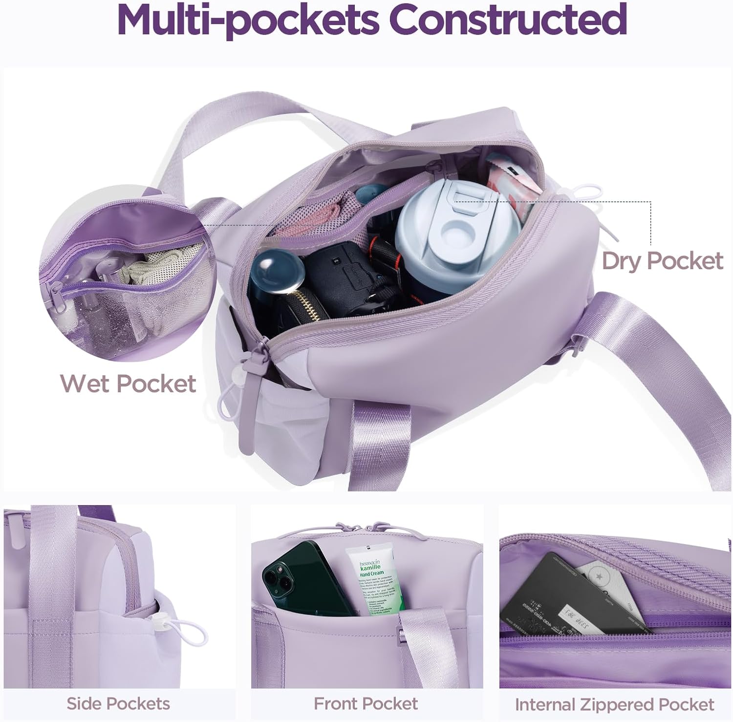 Mini Gym Bag for Women Girls Small Gym Tote Bag with Wet Compartment Waterproof Travel Duffle Bag Cute Workout Sport Bag - Image 5