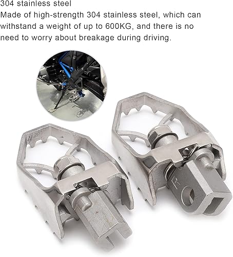 Miniatura 3 de Estriberas para motocicleta, pedal de pie de motocicleta de acero inoxidable 304, clavijas anchas de repuesto para Versys650 1000 X300 2007?2021 (2