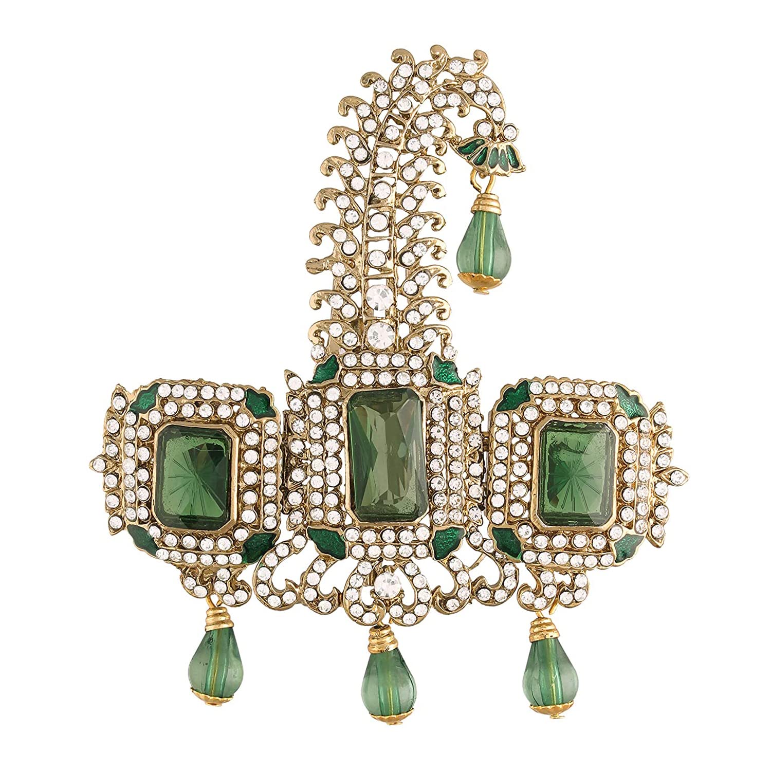 Mahi Green and White Crystals Kalangi Brooch for Groom/Men (KL1001007G) (B0BMLWZNP6) Amazon Price History, Amazon Price Tracker