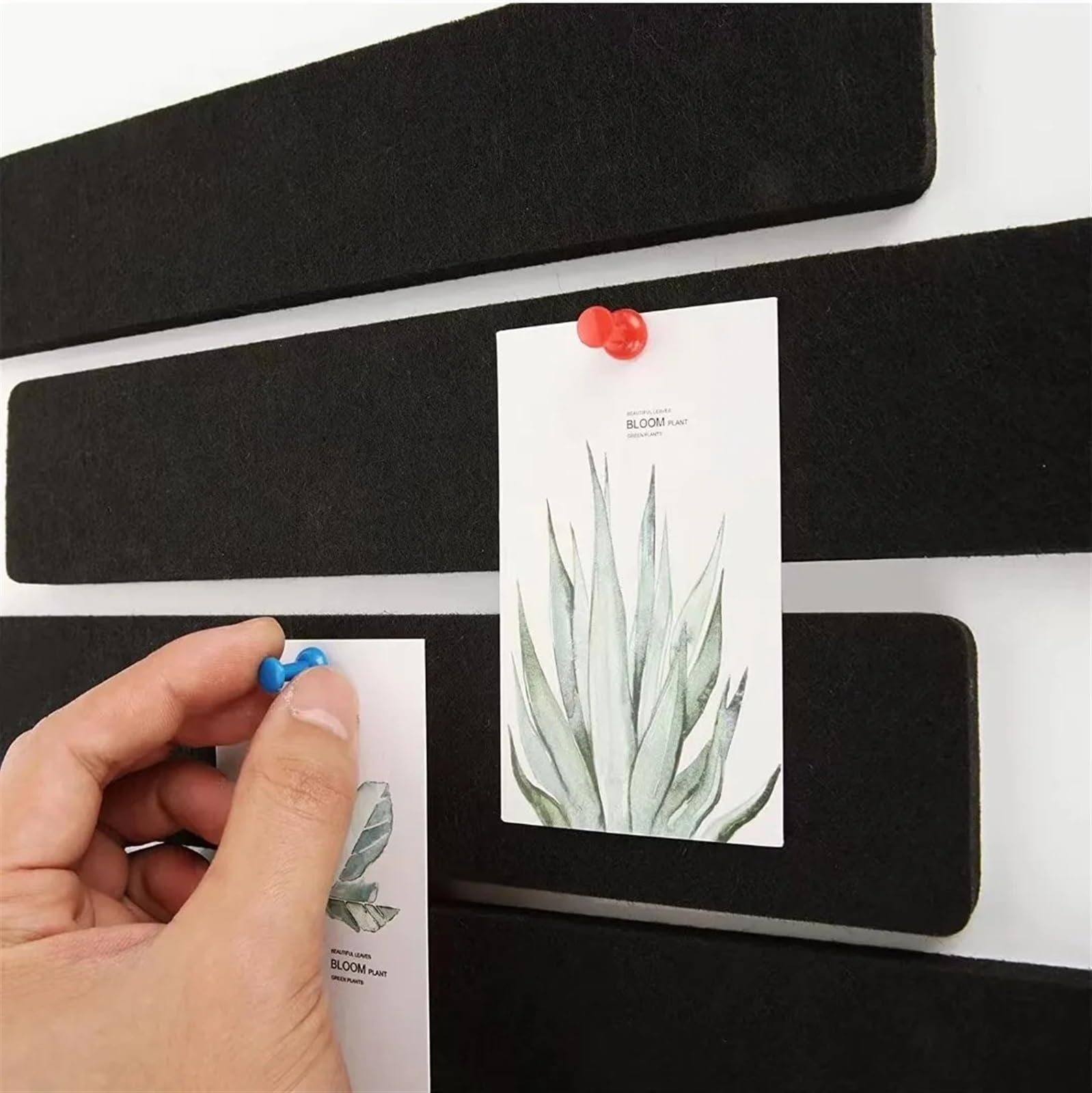 TablóN De Anuncios De Fieltro 5 Piezas De Tableros De Notas De Fieltro Con Agujas For Oficina, Aulas, Tablones De Anuncios Autoadhesivos, Decoraciones De Notas, Tiras De Mensajes De Fieltro Para Ofici