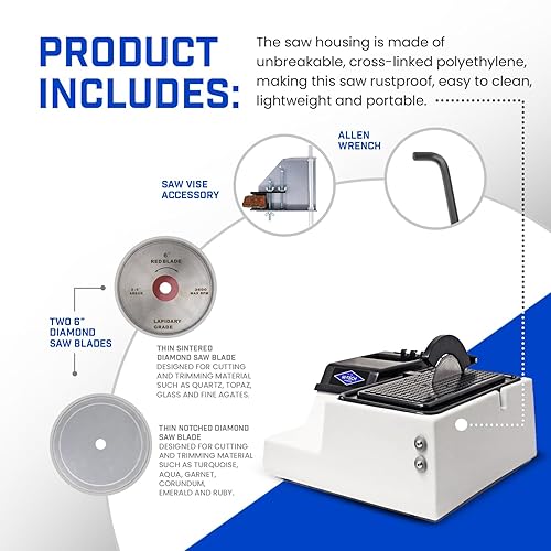 Miniatura 3 de Hi-Tech Diamond Sierra lapidaria de 6 pulgadas, sierra de roca para cortar rocas y vidrio, cortador de piedra, herramientas eléctricas, recortar