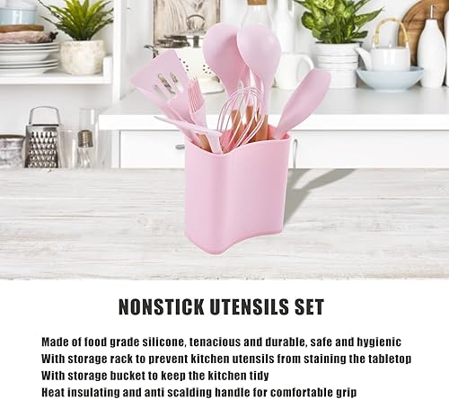 Miniatura 5 de Juego de utensilios de silicona de 13 piezas, juego de utensilios de cocina antiadherentes, utensilios de cocina de silicona de grado alimenticio