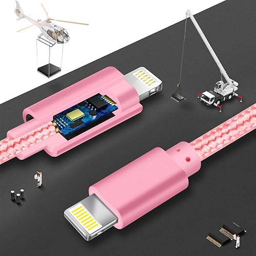 Miniatura 3 de IDISON Paquete de 5 cables de carga rápida con certificación MFi (336610 pies), cable Lightning USB de nailon trenzado, cable de carga rápida
