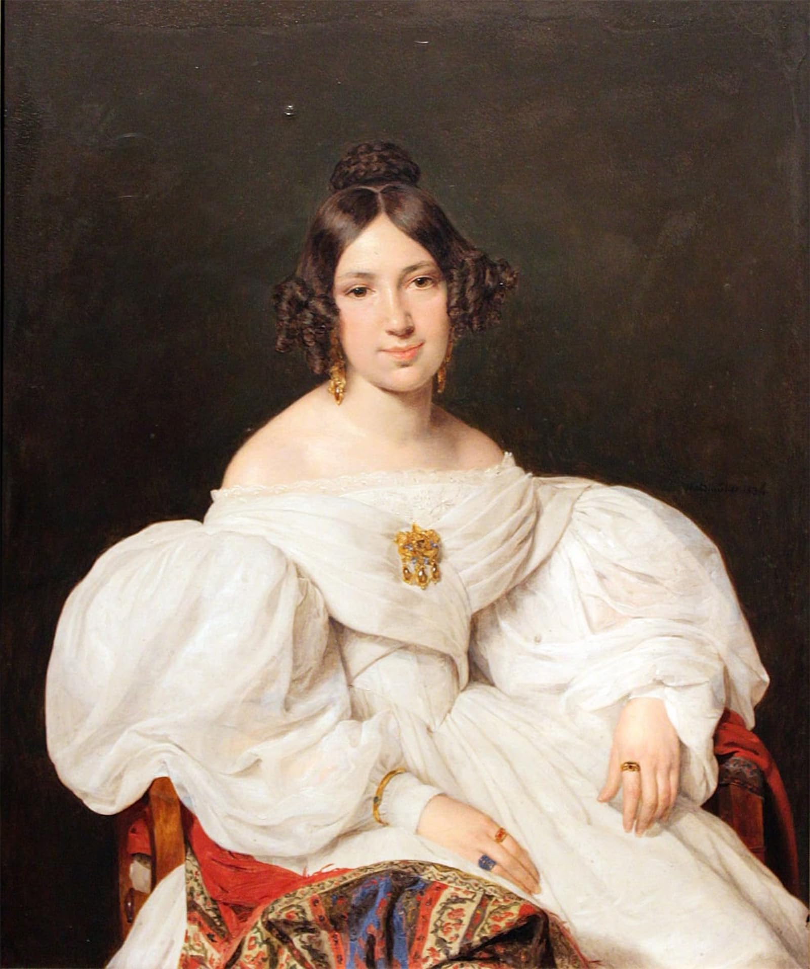 POSTERIIk Famous Modern Artwork Art Mural Portrait of Louise Mayer by Ferdinand Georg Waldmuller Oil Paintings Pictures for Home Decor 60x90cm