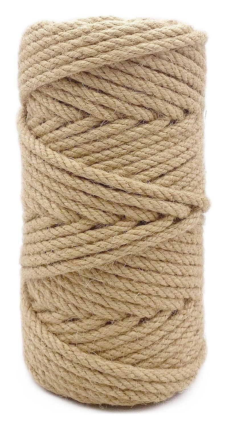 Shungong 2 Rolls Of 3mm Jute Twine String - Heavy Duty Natural Hemp Rope For DIY Crafts, Gardening, And Cat Scratching Posts