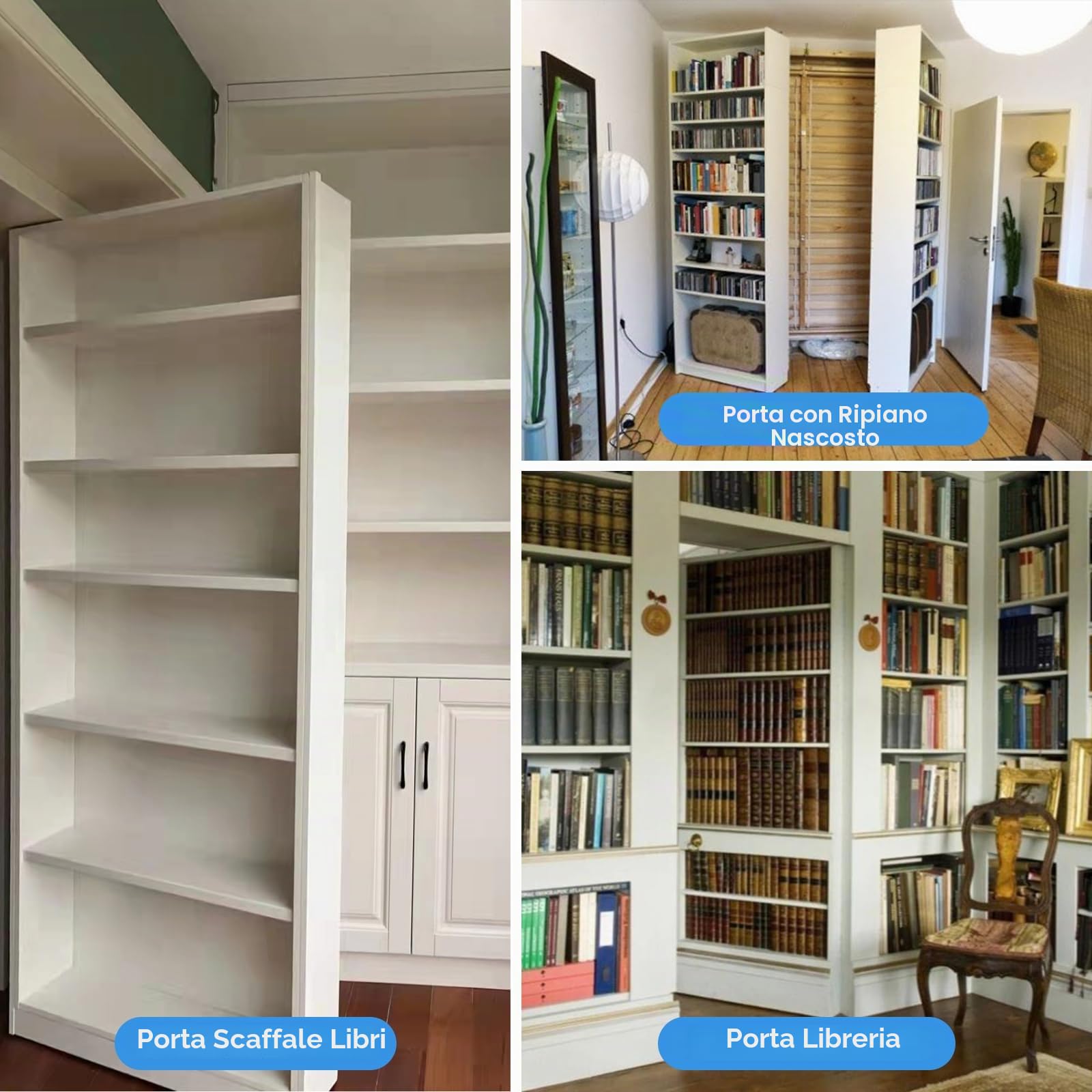 Cerniera girevole, resistente, per porta nascosta, libreria, cerniera per porta segreta in legno, rotazione di 180 gradi, sistema di cerniera invisibile in acciaio inox, a forma di L