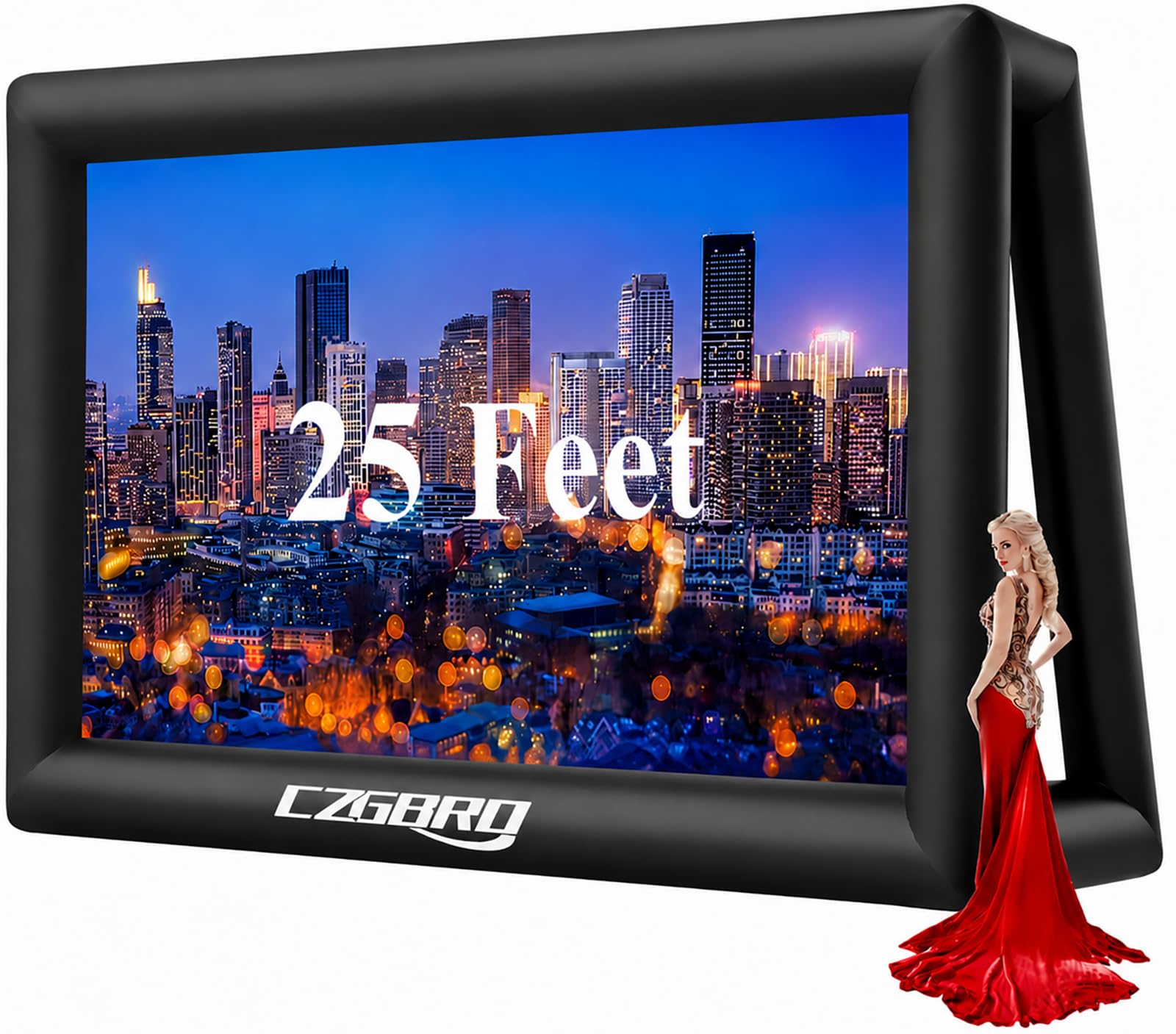 CZGBRO Inflatable Movie Screen Outdoor - 25FT Projector Screen