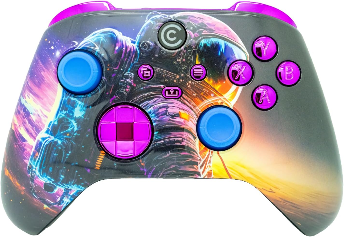 Custom Controllerzz Designer Series Custom Wireless Controller for Xbox Series X/S, Xbox One, & PC - Multiple Designs Available (Astronaut & Purple Chrome Inserts)