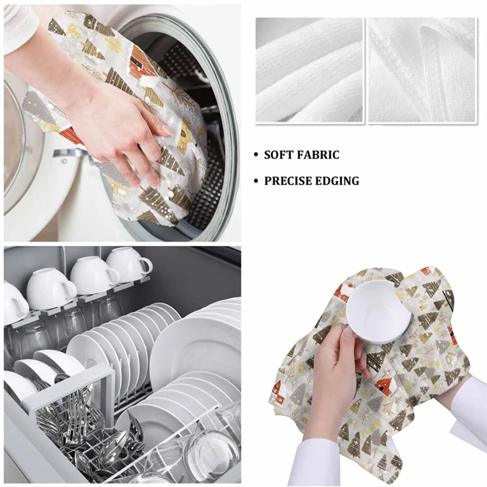 Paños de Cocina Bat Negro A Rayas Trapos Cocina Suaves Lavable Poliéster Secado Rápido Reutilizables para Baño Barra Restaurante Picnic etc Toallas de Limpieza 4 Piezas (40x60 cm)