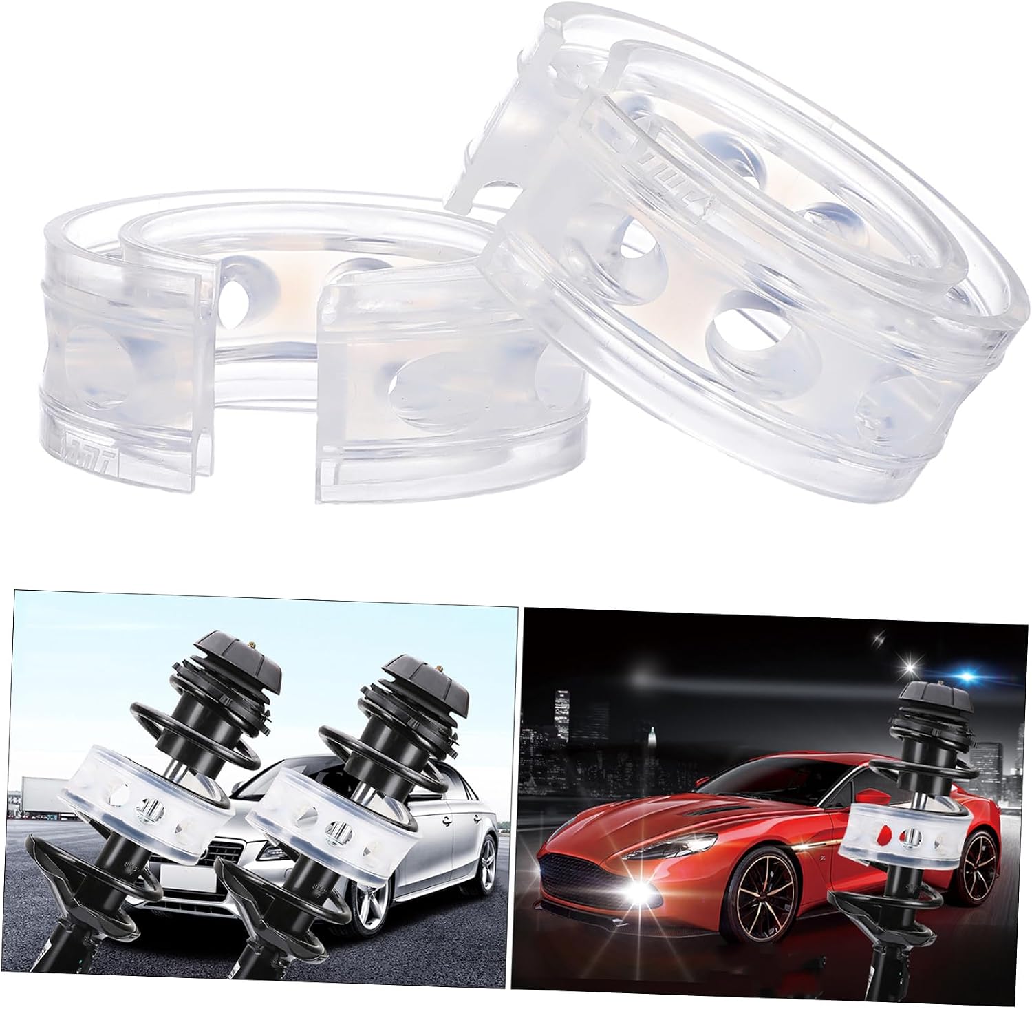 2Pcs Transparent Rubber Car Spring Buffers Durable Shock Absorbers for Enhanced Driving Stability and Comfort Automotive Modification Accessories for