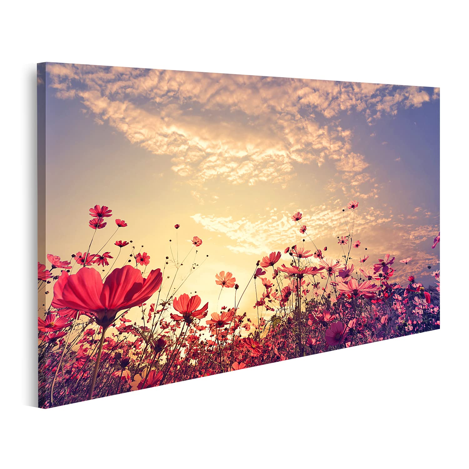 Tableau sur toile paysage de fleurs pour une ambiance romantique