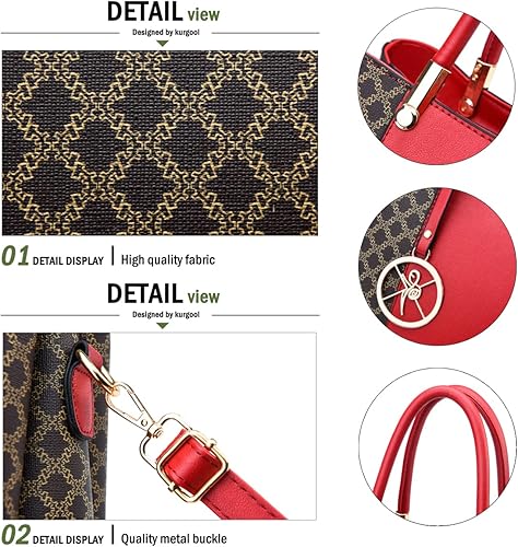 Miniatura 6 de KURGOOL Bolsos y bolsos de mano para mujer, bolso de hombro con asa superior, bolsa de mensajero para mujer