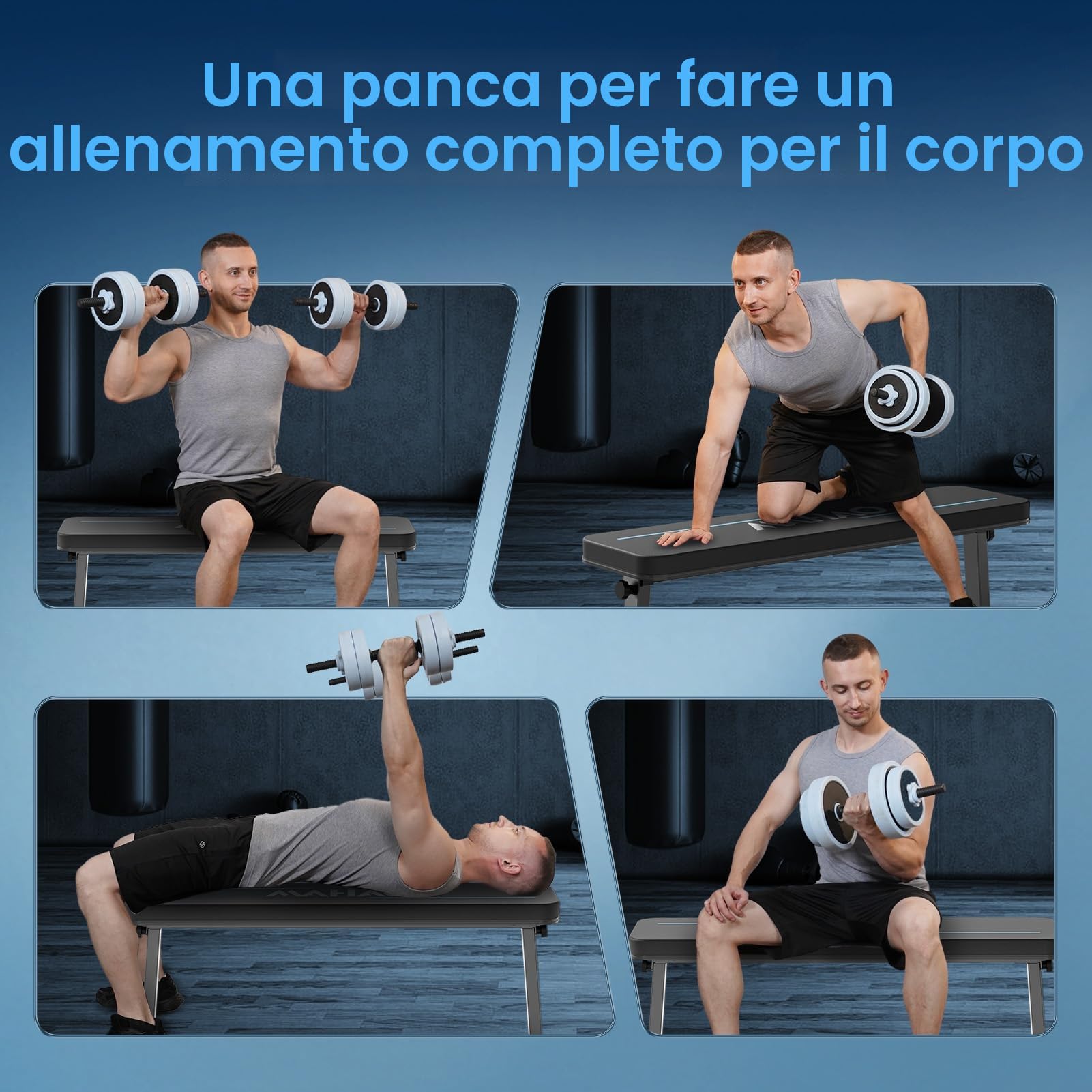Panca Palestra, Panca Piana Palestra Pieghevole Fitness, Panca Pesi per Allenamento Completo del Corpo per la Palestra, Allenamento con la Forza per Esercizi a Pieno Corpo
