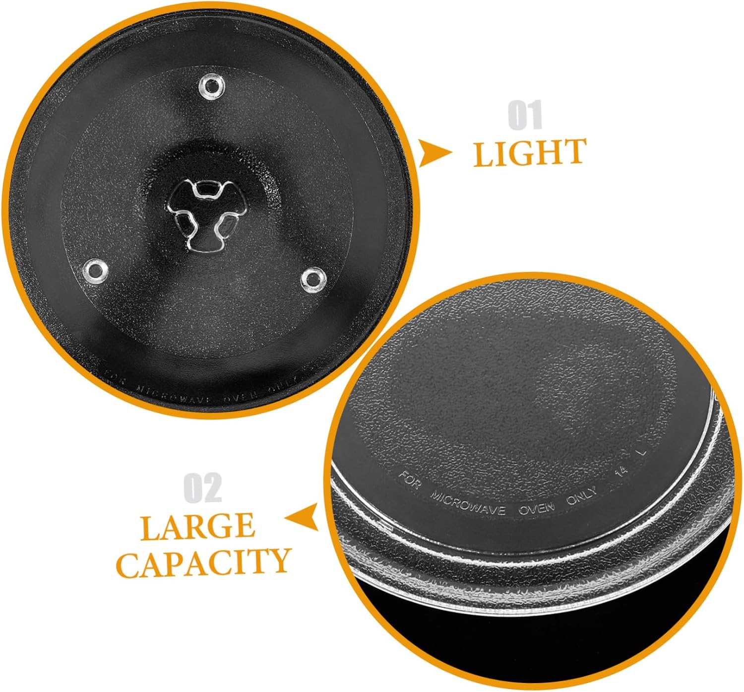 Balacoo 2PCS Universal Microwave Turntable Glass Plate Replacement Tray Compatible Most Microwaves Sturdy Oven Glass Turntable Easy to Clean