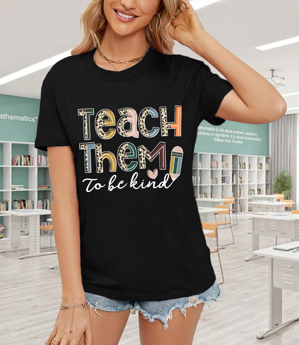 Teacher Shirts for Women Teach Teaching Tshirt Teacher Life Tee Tops - Image 2
