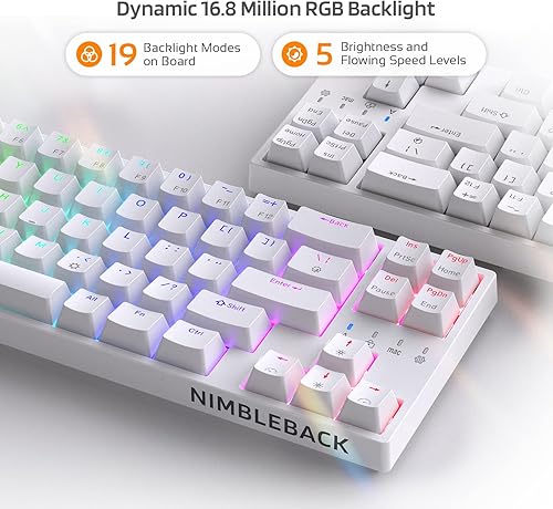 Miniatura 5 de LTC NB681 Nimbleback - Teclado mecánico con cable al 65%, retroiluminado RGB ultracompacto de 68 teclas para juegos con interruptor intercambiable