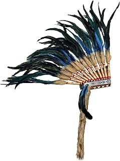 Blue Feather Headdress - Native American Indian Style Headwear