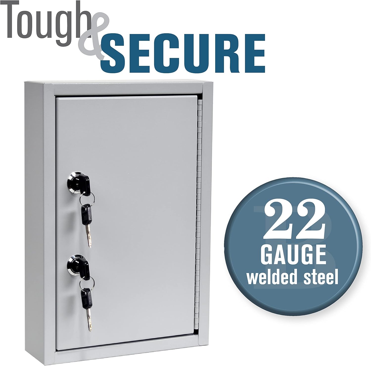 STEELMASTER by BankSupplies 30 Key Cabinet - Dual Lock Control Key Box - Welded 22 Gauge Steel Construction - Scratch Resistant - Write-On Key Tags for Easy Identification
