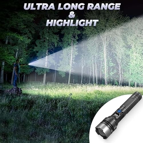 Miniatura 5 de Potente linterna de 150000 lúmenes, linterna impermeable recargable USB Xhp70.2, 2025 nueva luz LED súper brillante fuerte de alto lúmenes con 5