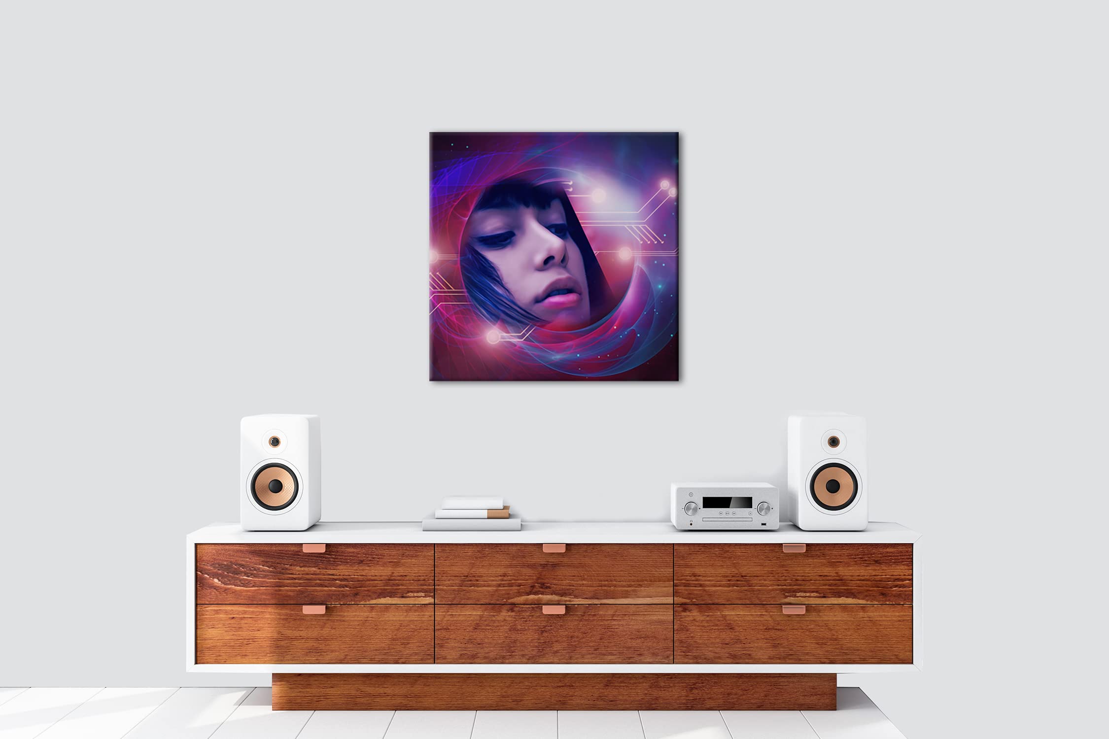 Fotomural sobre lienzo (70 x 70 cm), diseño de ciencia ficticia