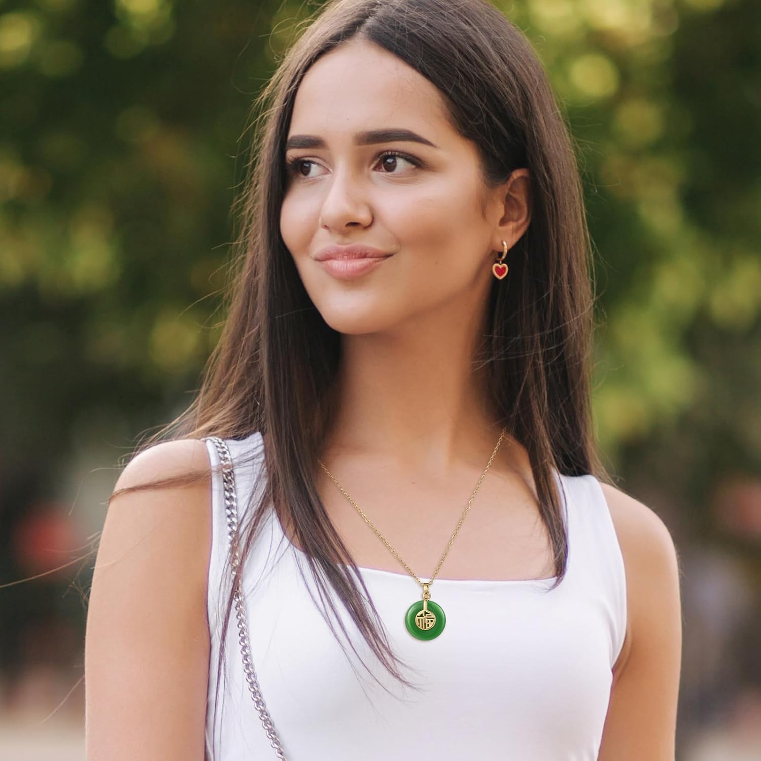 4 Pcs Jade Pendant Necklace Jade Good Luck Chinese Fu Fortune Pendant Necklace for Women Gift - Image 6