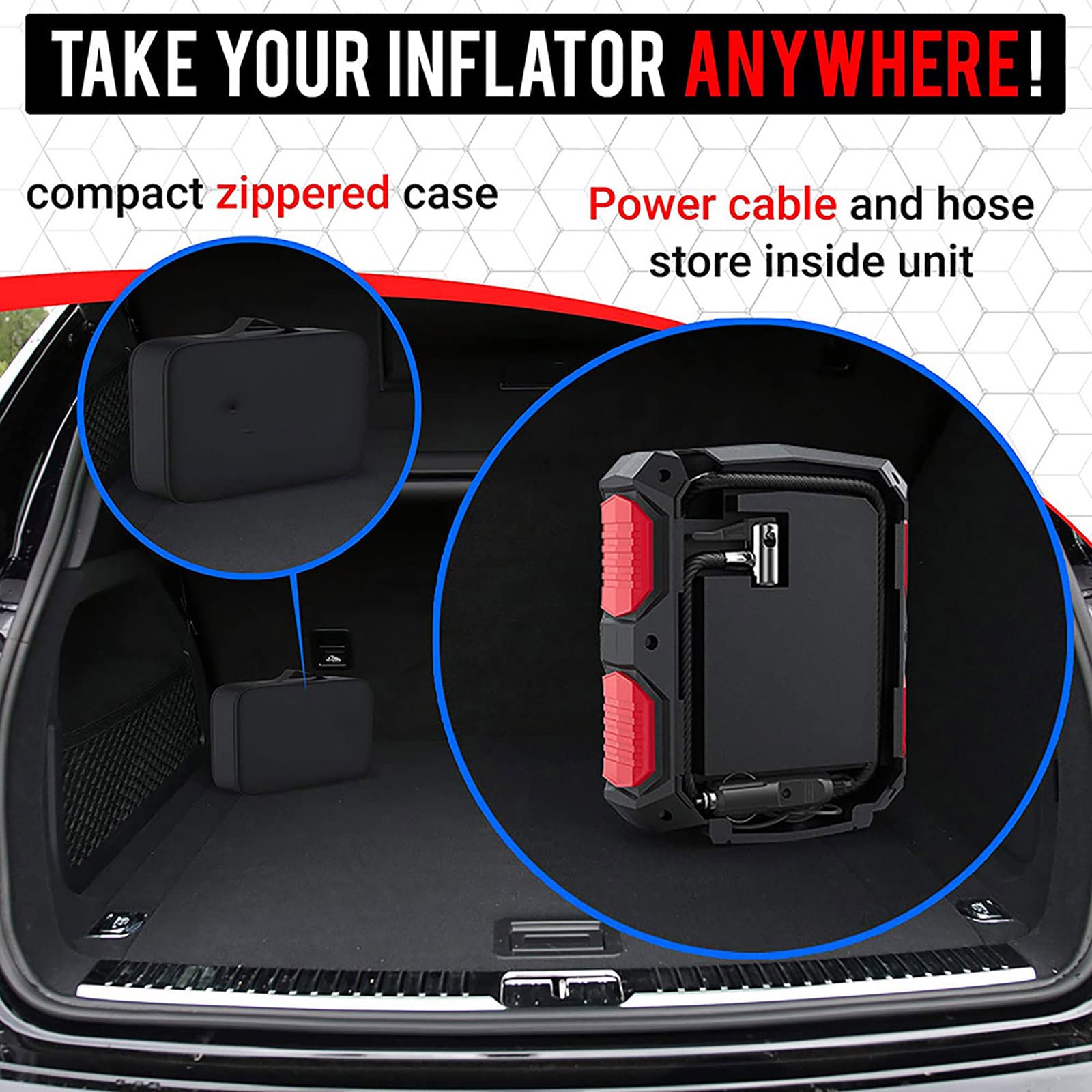 Compresor de aire para coche eléctrico, inflador de bomba de neumáticos Ac Dc - Mini bomba de aire para inflar neumáticos, kit compacto, compresor de aire para el hogar, batería de compresor de aire,