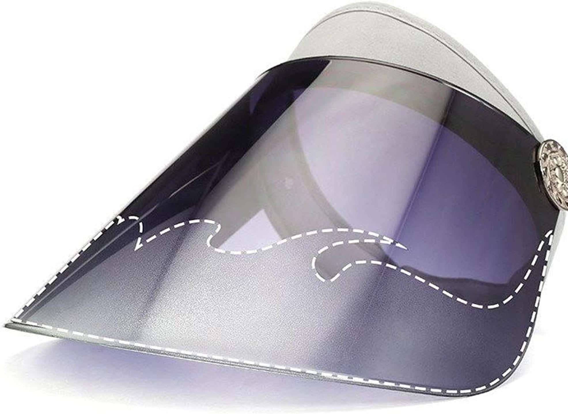 Sun Plastic-Visor Hats UV-Shield Protection Hat - Tennis-Viosrs (Blue)