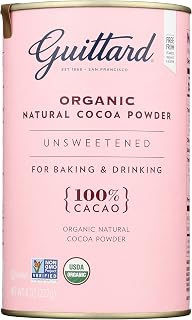 Guittard Organic Cocoa Powder 8oz - Pure Additive-Free Unsweetened Chocolate for Baking & Drinks