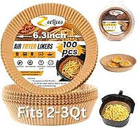Vista 7 de COSORI Forros desechables para freidora de aire de 3 a 5 cuartos de galón, 100 forros cuadrados antiadherentes para freidora de aire, papel