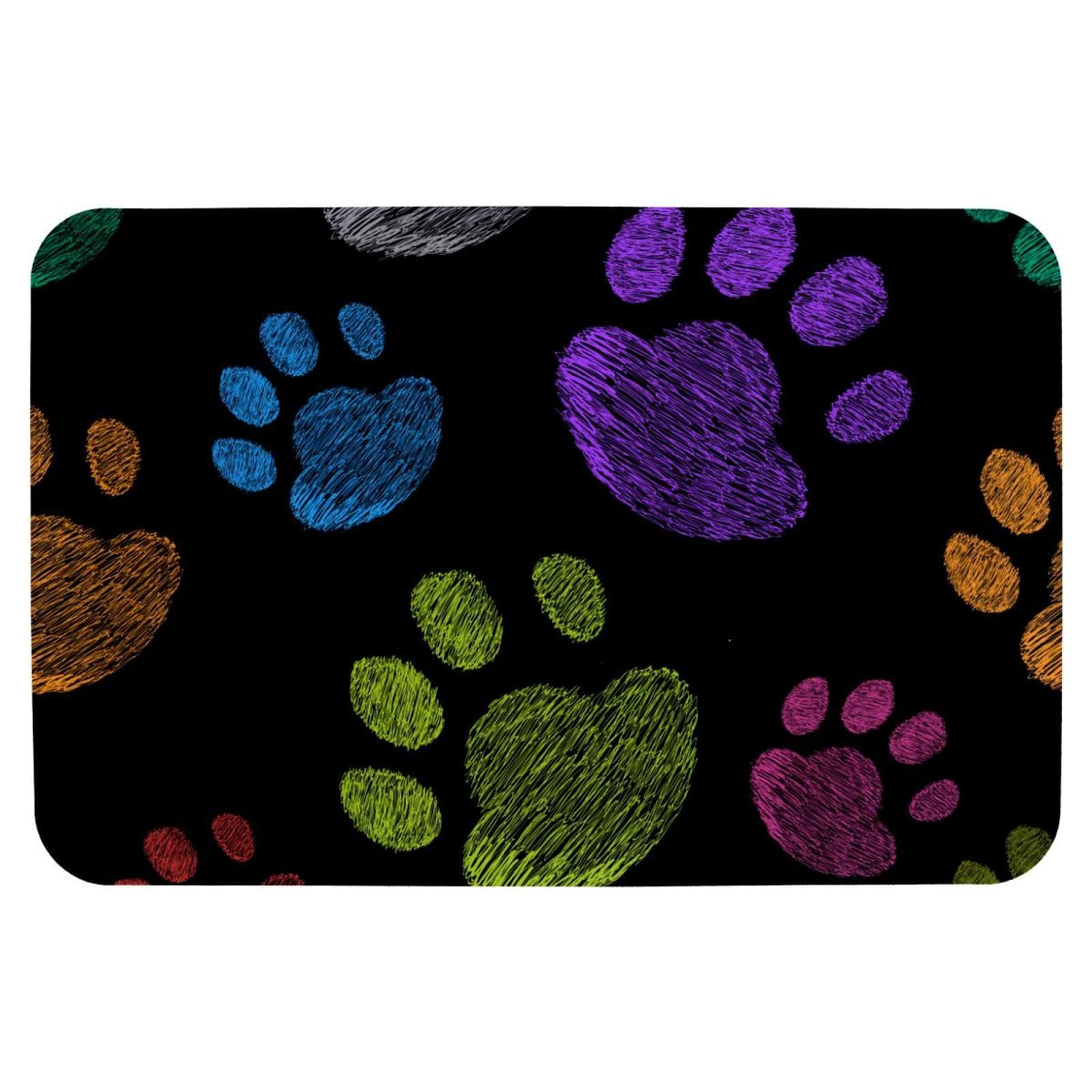 Tapis de bain pattes de chien 50x80 cm antidérapant et absorbant pour douche