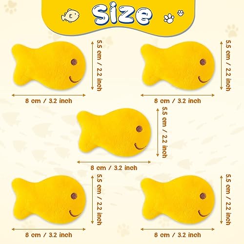 Miniatura 2 de L1rabe Goldfish Cracker - Juguetes de peluche de hierba gatera  Día de agradecimiento del gato negro de verano 5P Goldfish Juguetes divertidos