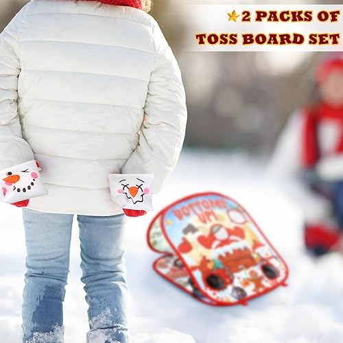 Miniatura 4 de 28 piezas de juegos de lanzamiento de bolsas de Cornhole de Navidad para niños y adultos, juegos de carnaval al aire libre, juego de lanzamiento de
