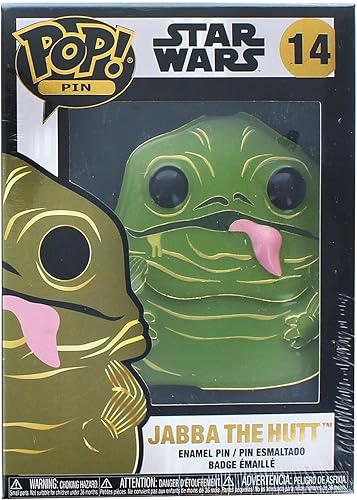 Star Wars Pin Funko POP de 3 pulgadas  Jabba The Hutt, Metal, Sin gemas.