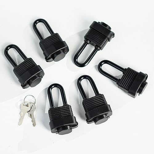 Miniatura 5 de Candado de acero laminado resistente al agua de 1.575 pulgadas con llaves para uso en exteriores e interiores (paquete de 6)