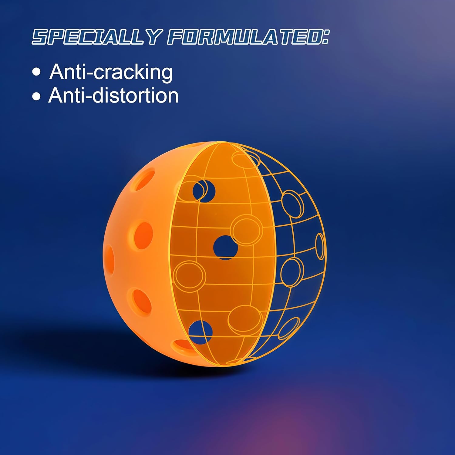 Pro-Grade 40-Hole Outdoor Pickleball Balls 3/4/12 Pack- Pro-Player Tested with Wind-Resistant Design, High-Visibility & 300+ Hit Suitable for Players of All Skill Levels - Image 3