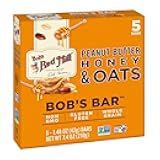 5pk PB Honey & Oats Bar, 5 bars (Pack of 1) - Non GMO, Gluten Free, Kosher