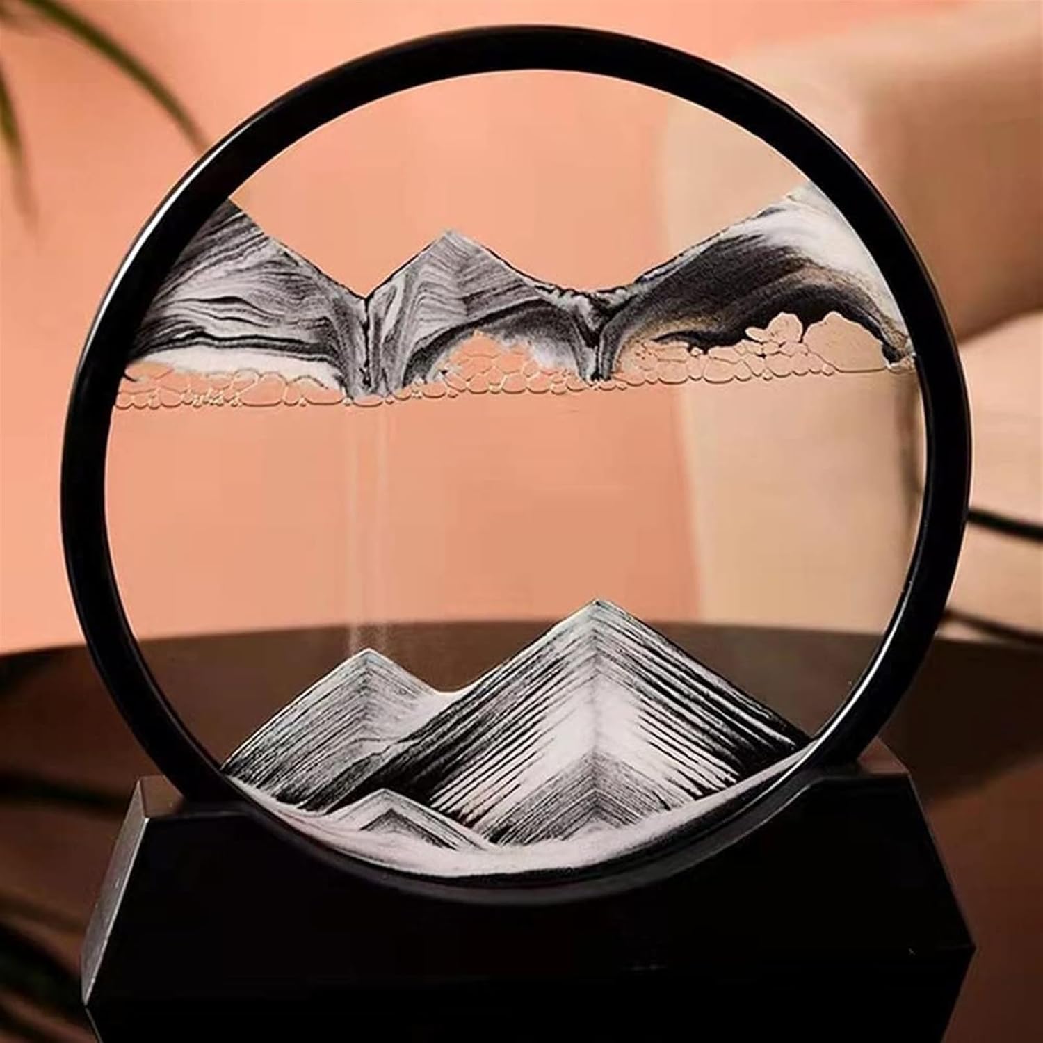 Dynamic Sand Art Motion,Flowing Sand Painting, Moving Sand Art Picture, Flowing Sand Frame Relaxing Desktop Home Office Work Décor Room，3D Deep-sea Sand Painting Art Landscape Home Decoration Desktop