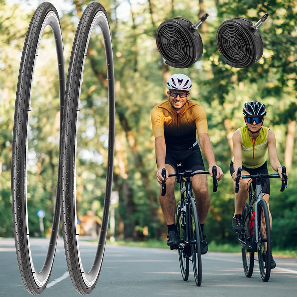 700x25c Tube SIMEIQI 700 X 25C Road Bike Tire 60 TPI No-Sidewall