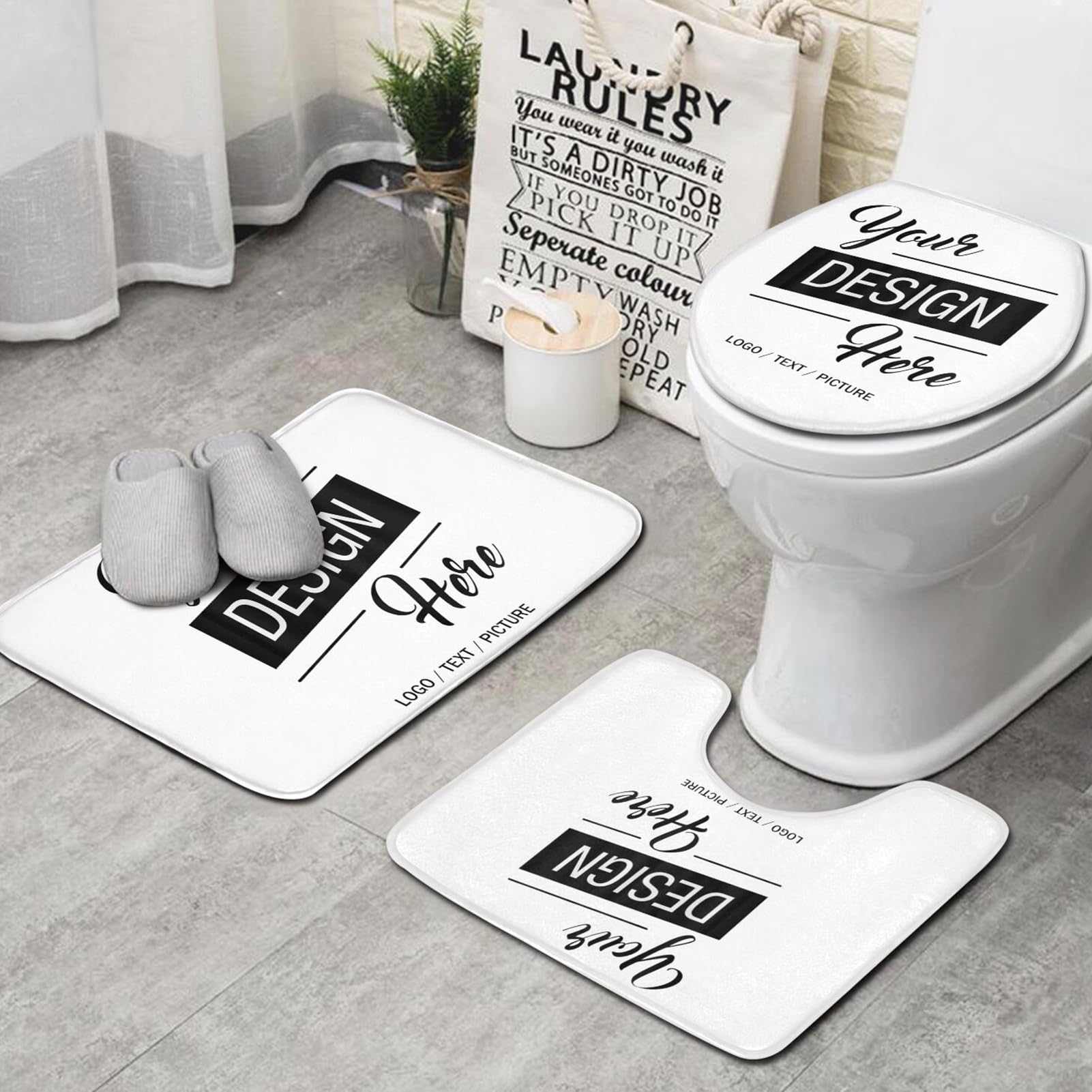 Tapis de salle de bain personnalisé anti-glisse contre les sols mouillés