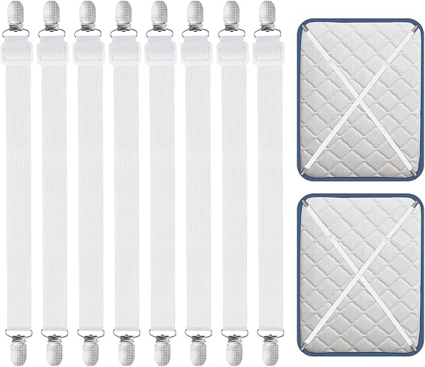 Carehabi tenditori per lenzuola 30–120 cm, 8 pezzi