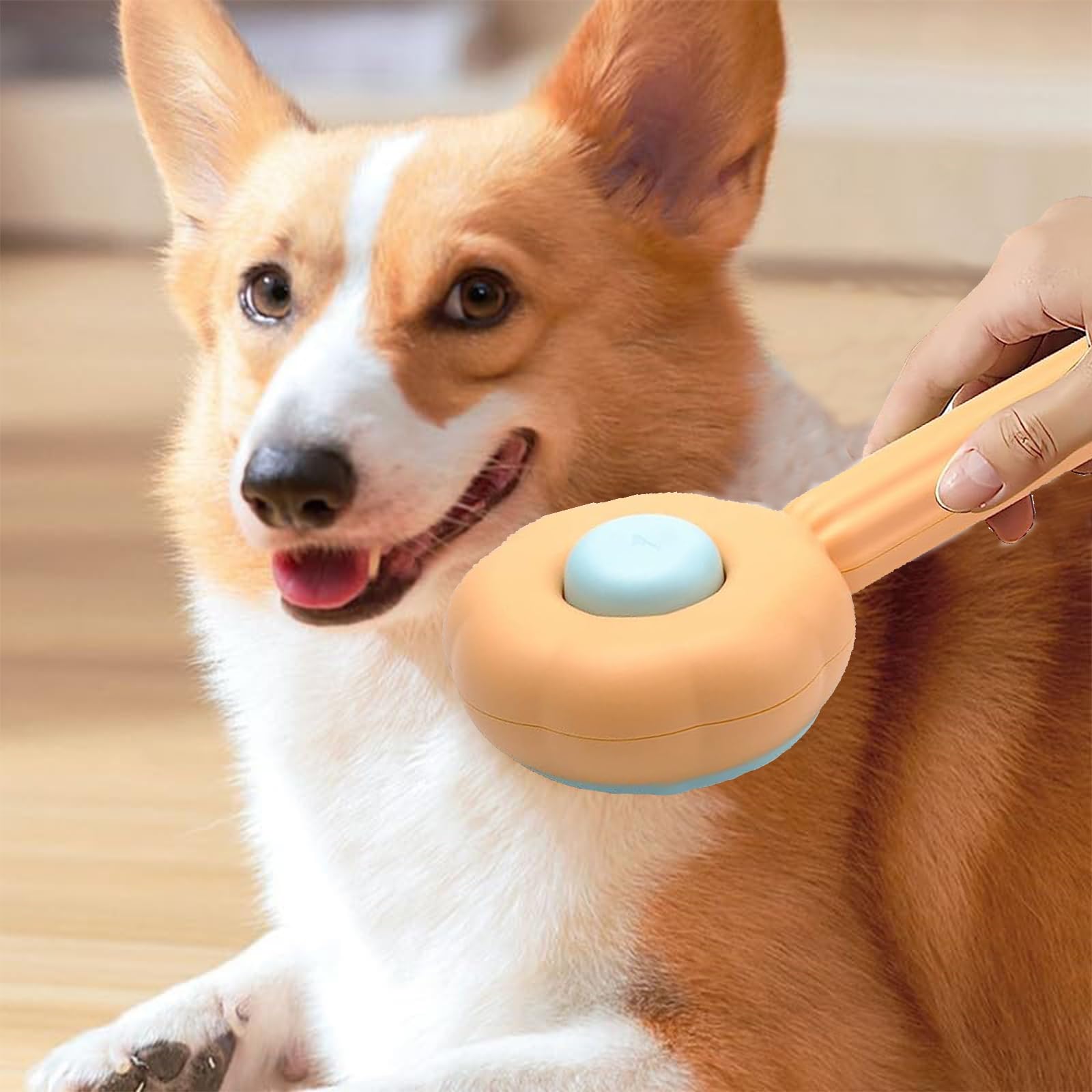 Szczotka samoczyszcząca do depilacji, Clean Pet Hair with One Click, szczotka do czyszczenia sierści zwierząt domowych, szczotka dla kotów, nadaje się do krótkich, długich, kręconych włosów (pomarańczowa)