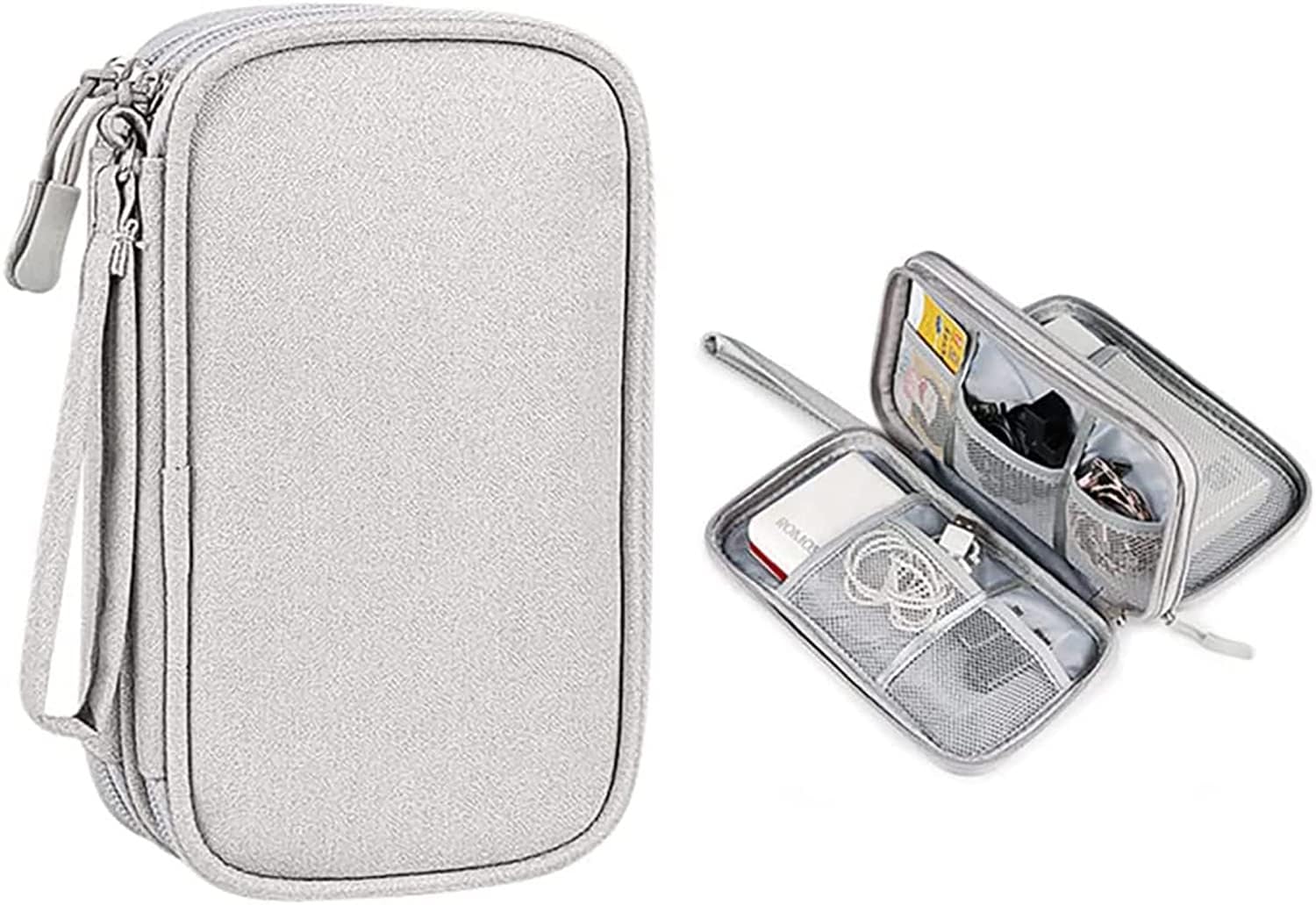 Sunvika House Cotton Electronics Accessories Organizer Bag, Universal Carry Travel Gadget Bag for Cables, Plug and More, Perfect Size Fits for Pad Phone Charger Hard Disk- Grey (B0C8DJGPT6) Amazon Price History, Amazon Price Tracker