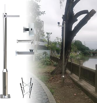 Universal Vertical Pole Mount for Security Camera Weatherproof, Walkway/Landscape Camera Mounting Pole, 2/3 / 4/5 / 6m Tall Monitor Bracket2.5m8.2ft/2 Sections