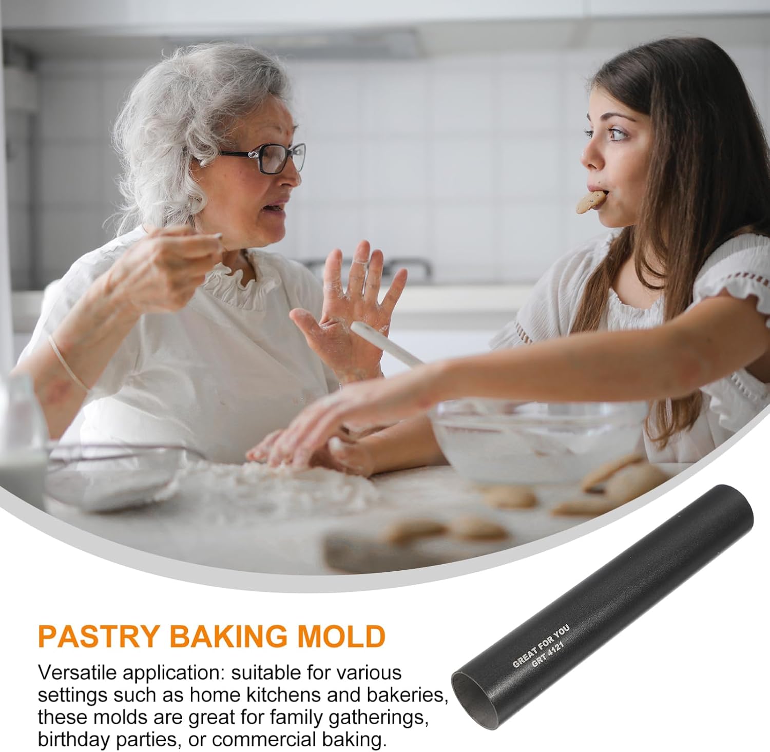 4pcs Croissant Molds Danish Pastry Baking Molds Sturdy Aluminum Forms Non-stick Cannoli Shell for Home Bakery