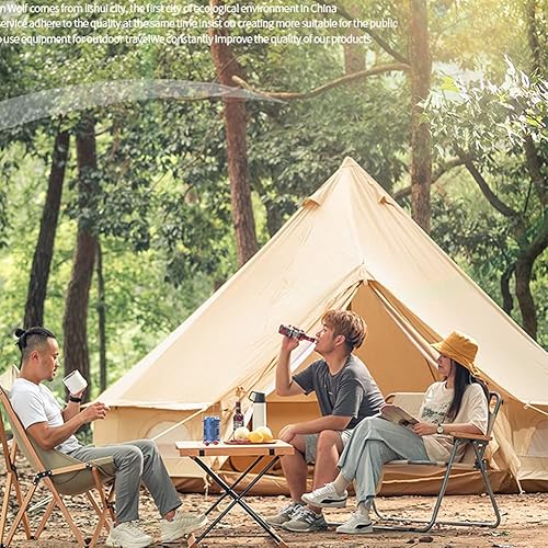 Miniatura 2 de AyfeS Tienda de campaña de pirámide para yurtas, tienda de campaña familiar al aire libre con agujero para estufa, tienda de campaña piramidal Tipi