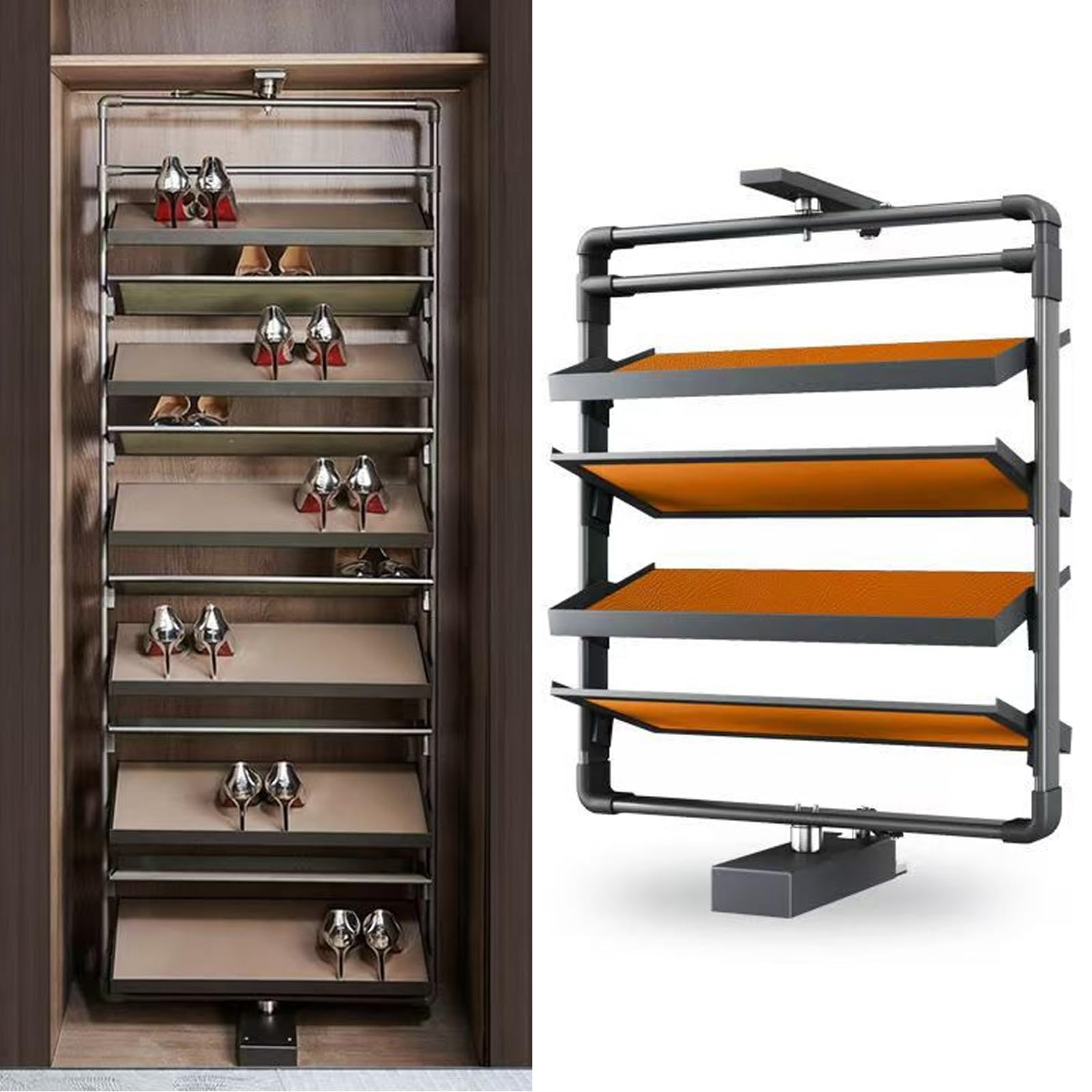 Étagère à chaussures rotative 360 anti-glisse gain de place pour entrée