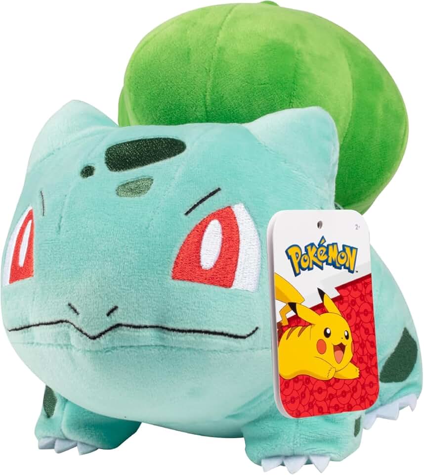 Pokemon 8-Inch Bulbasaur Starter Plush - Officially Licensed - Authentic Soft Stuffed Toy - Gift for Kids, Boys, Girls - 2+